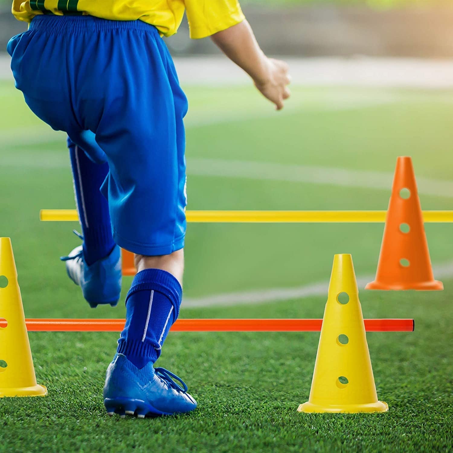 Buy Agility Trainer Kit - 12 cones 40cm. With Hole and 6 Poles-Agility Kits-Splay-Splay UK Online