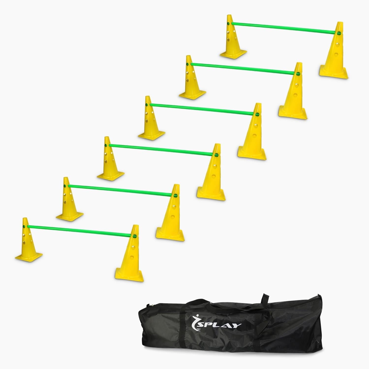 Buy Agility Training Kit – 12 x 40cm (15in) Cones & 6 Foldable Poles-Agility Kits-Splay-Splay UK Online