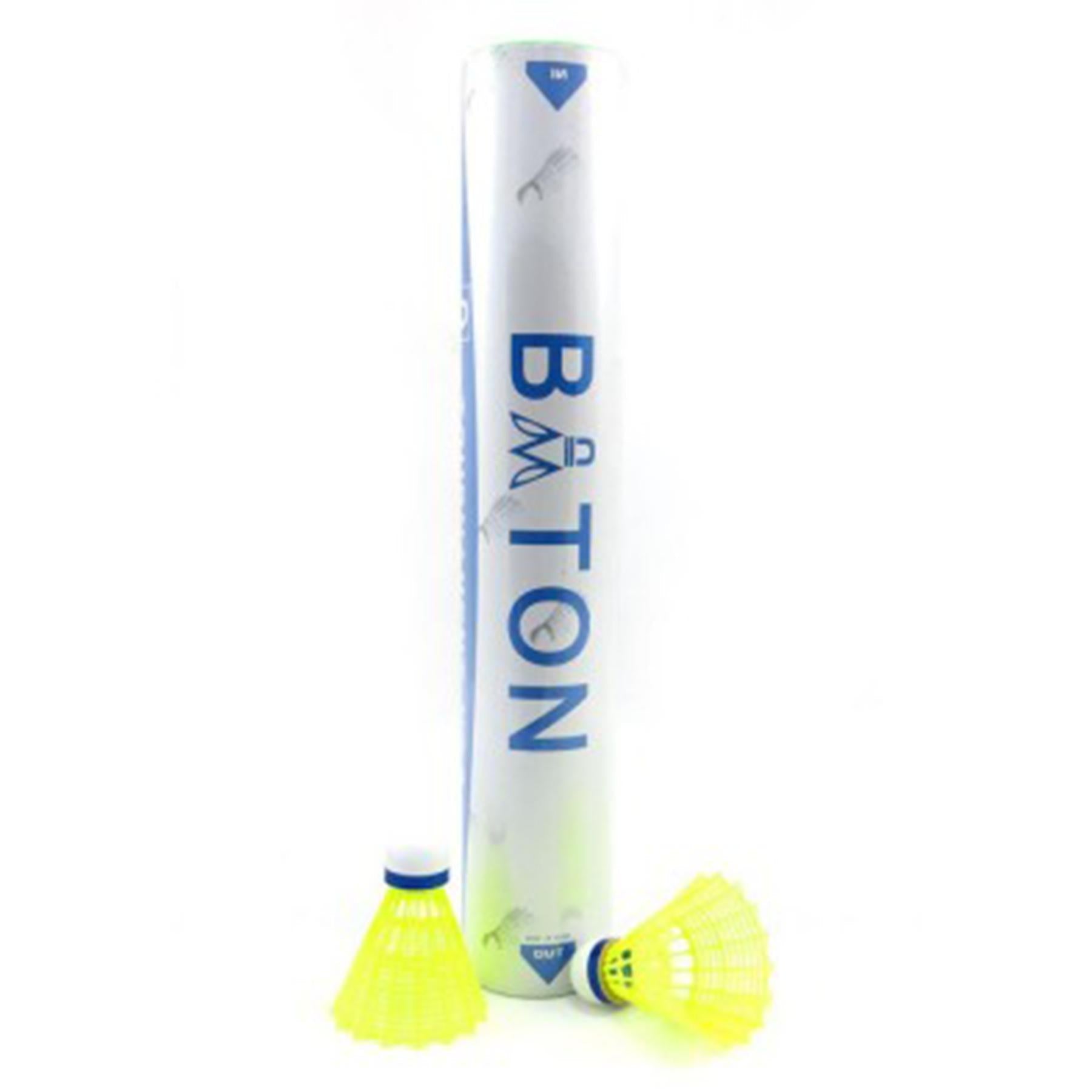 Buy Badminton Baton Shuttlecock (12 Pack)-Badminton Shuttlecock-Baton-Yellow-Splay UK Online