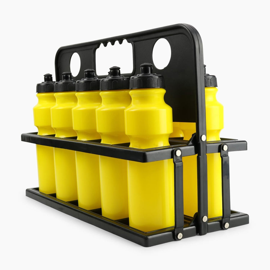 Buy Bottle Carrier with 10 Pull up Water Bottles-Splay-Yellow-Splay UK Online