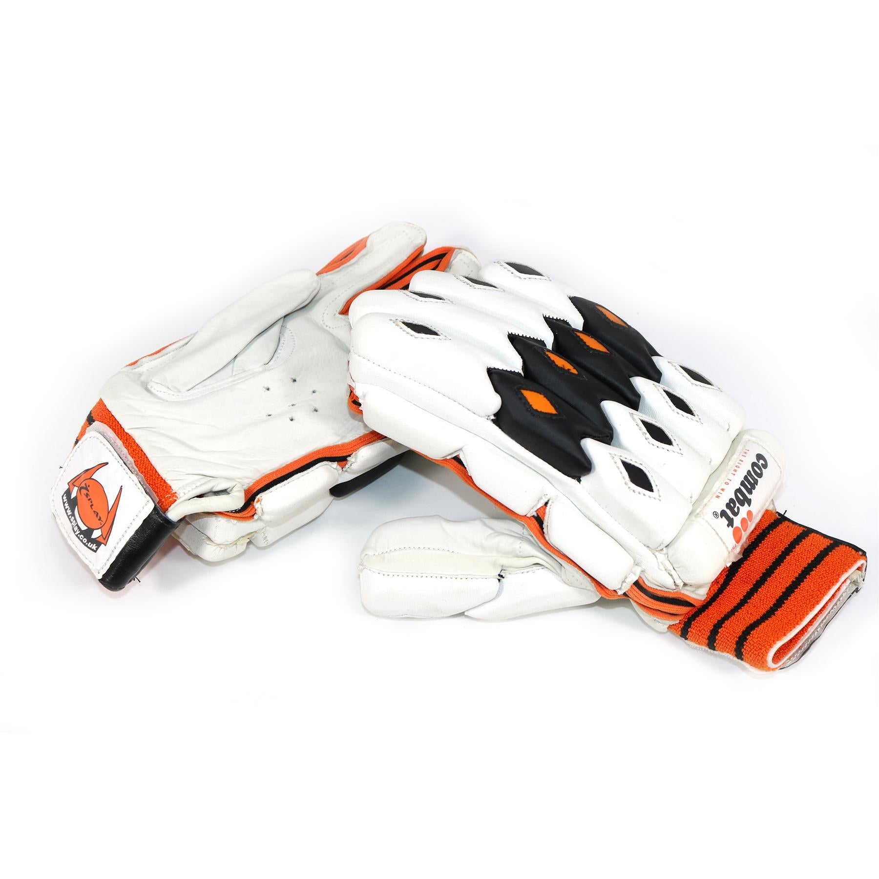 Buy Combat Tiger Mens Batting Gloves-Cricket Batting Gloves-Combat-Mens (White)-Right Hand-Splay UK Online