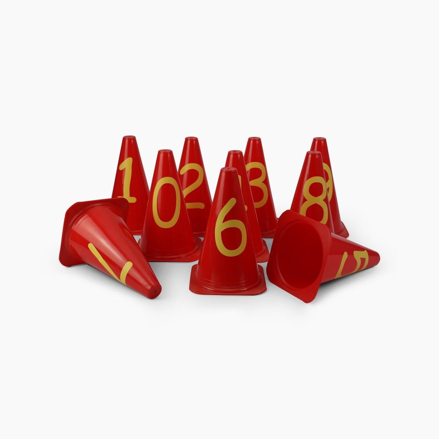 Buy Numbered drilled cones (Set of 10 cones)-Training Cone-Splay (UK) Limited-Red-9 Inch-Splay UK Online