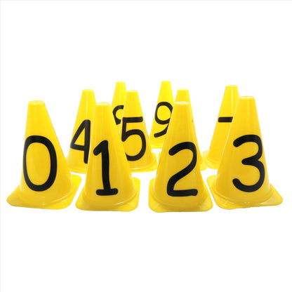 Buy Numbered drilled cones (Set of 10 cones)-Training Cone-Splay (UK) Limited-Yellow-9 Inch-Splay UK Online