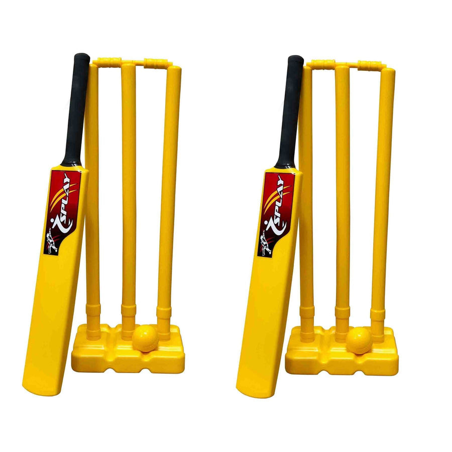 Buy Splay Yellow Kwik Cricket Double Set – 2 Complete Sets-Cricket Kit-Splay-Size 1-Splay UK Online