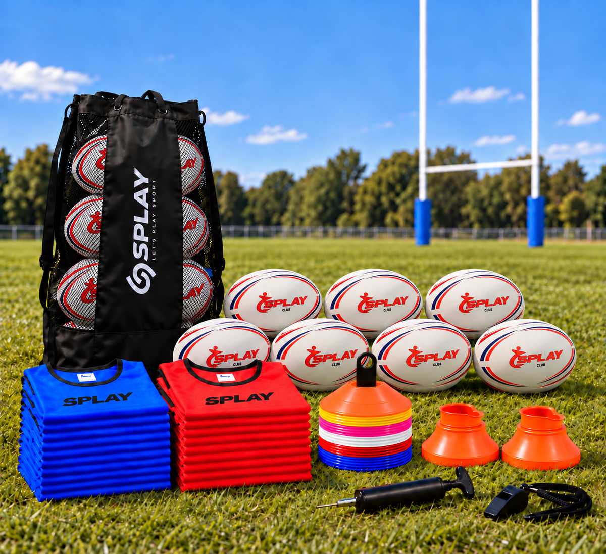 Buy Splay Youth Rugby Coach Training Kit – Balls, Bibs & Bag-Rugby Training Kit-Splay-Size 5-Splay UK Online