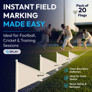 Buy White Sports Boundary Flags – 20 Pack-Boundary Flags-Splay-Splay UK Online