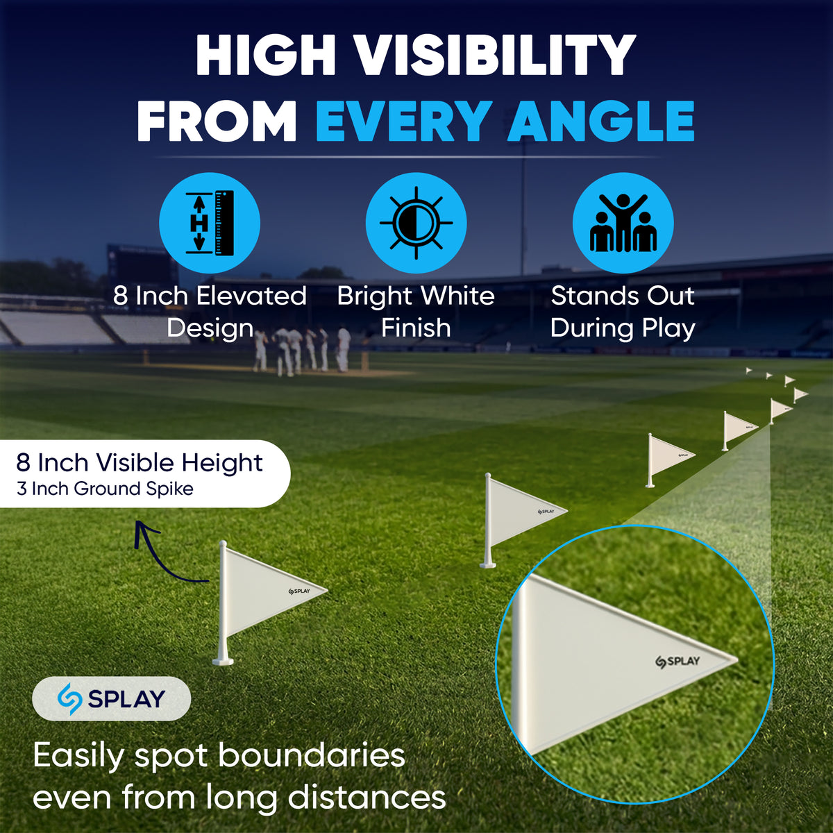 Buy White Sports Boundary Flags – 20 Pack-Boundary Flags-Splay-Splay UK Online