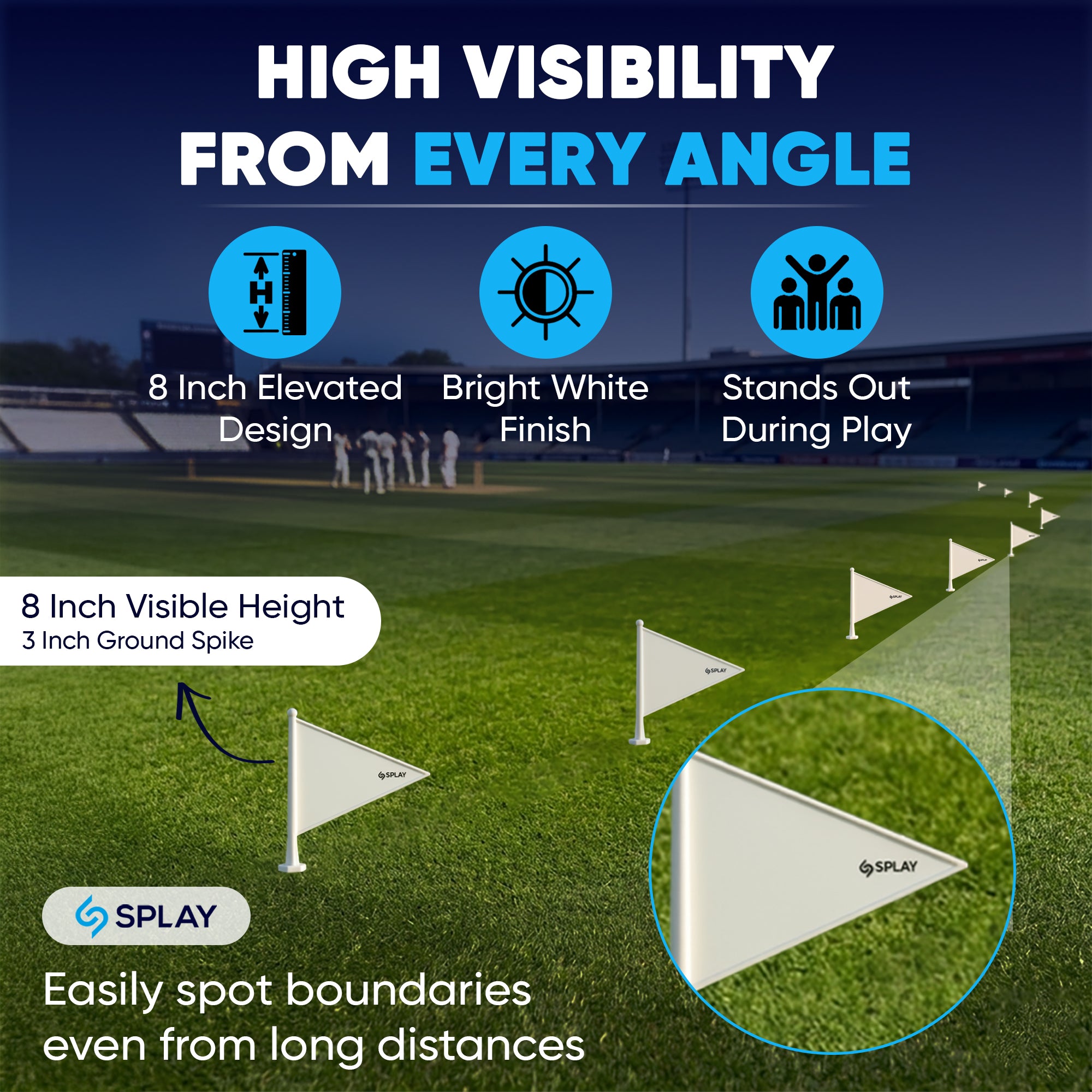 Buy White Sports Boundary Flags – 20 Pack-Boundary Flags-Splay-Splay UK Online
