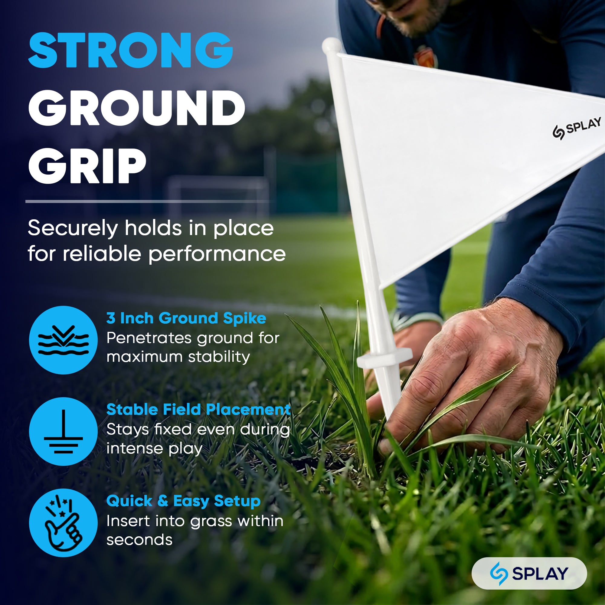 Buy White Sports Boundary Flags – 20 Pack-Boundary Flags-Splay-Splay UK Online