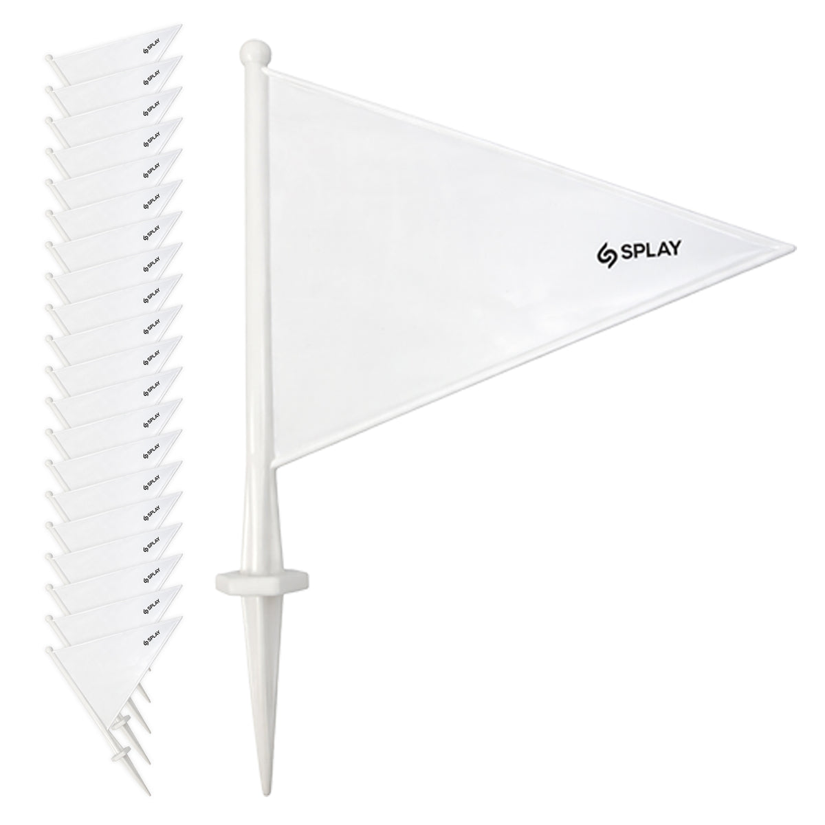 Buy White Sports Boundary Flags – 20 Pack-Boundary Flags-Splay-Splay UK Online