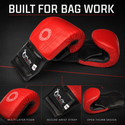SPLAY leather boxing bag mitts for punch bag training, focus pads and boxercise