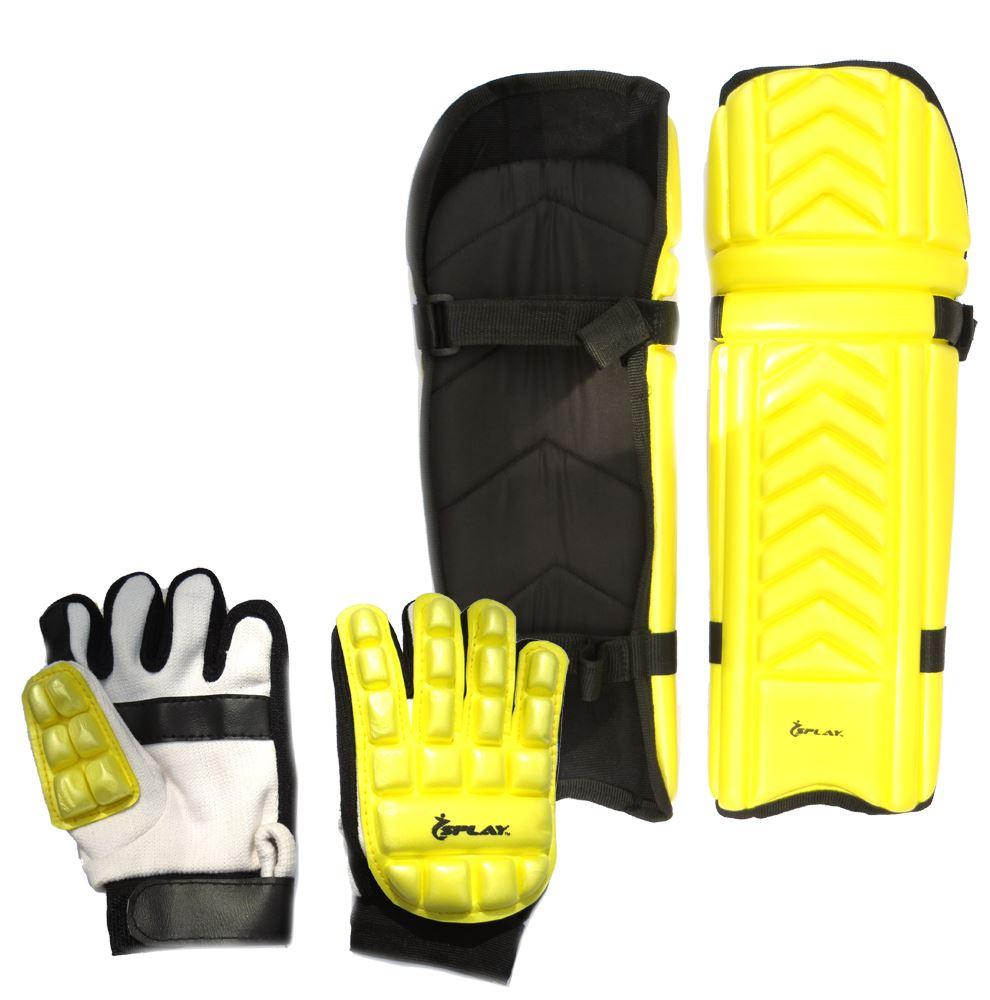 Buy Splay Moulded Gloves & Pads Set - Yellow-Cricket Leg Guards-Splay (UK) Limited-Yellow-Men-Both-Splay UK Online